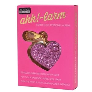 NEW Ahh!larm Pink Glitter ❤️ Personal Safety Alarm - LOUD